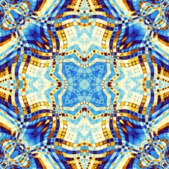 Abstract geometrical background. Symmetric mosaic art pattern.