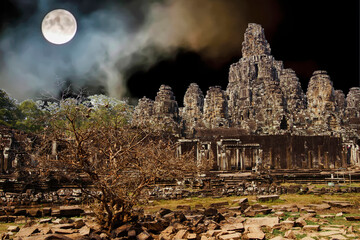Face towers of Bayon Temple