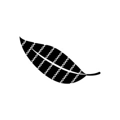 abstract tropical leaf icon, silhouette style