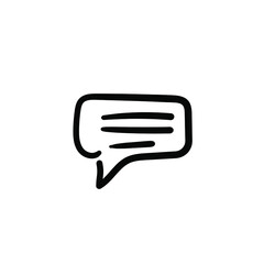 Hand drawn chat. Simple vector icon