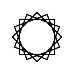 geometric circular and sun shape icon, line style