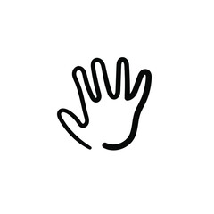 Fototapeta na wymiar Hand drawn palm. Simple vector icon