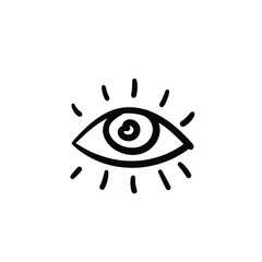 Hand drawn eye. Simple vector icon
