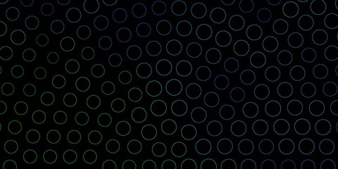 Dark Blue, Green vector backdrop with dots. Illustration with set of shining colorful abstract spheres. Pattern for booklets, leaflets.