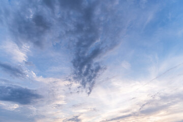 Obraz premium Blue evening sky. Sky background.