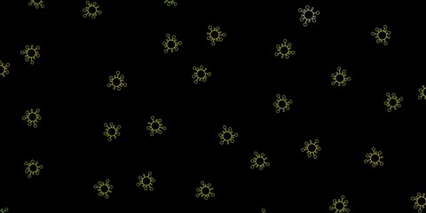 Dark green, yellow vector texture with disease symbols.