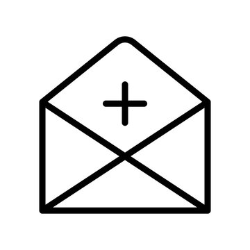 Medical Email From Doctor Or Hospital. Perfect Line Icon For Healthcare Concept.