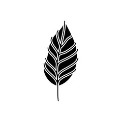 sour cherry leaf icon, silhouette style