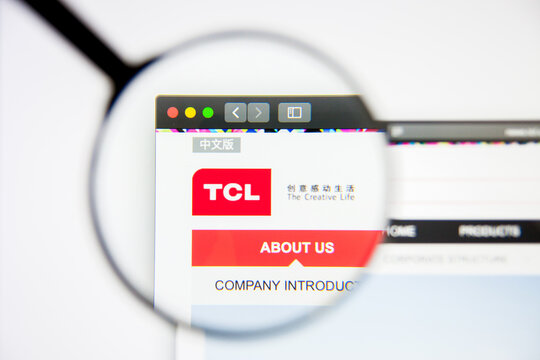Los Angeles, California, USA - 5 March 2019: TCL Corp website homepage. TCL Corp logo visible on display screen, Illustrative Editorial