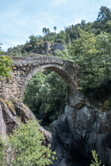 Fototapeta na wymiar Ancient bridge Ponte da Misarela, Montalegre, Portugal
