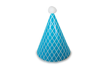 A Blue Birthday Hat on a Pure White Background