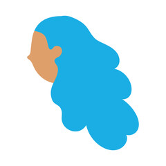 cute girl face character cartoon isolated design icon white background