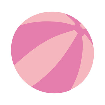 Pink Beach Ball Cartoon Isolated Design Icon White Background