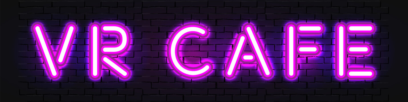 VR Cafe neon banner