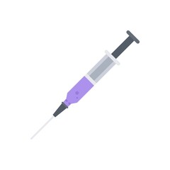 Fototapeta premium Injection syringe vector icon in flat style. Vaccination needle symbol.