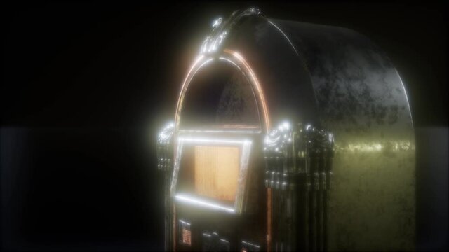 retro jukebox in the dark