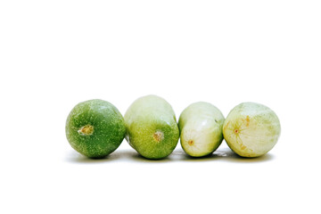 fresh green cucumbers lined up neatly. with isolated white background. copy space