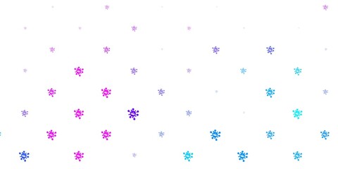 Light pink, blue vector backdrop with virus symbols.