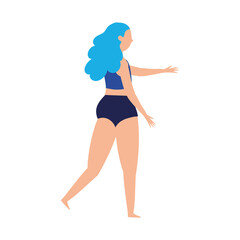 woman in swimsuit character cartoon isolated design icon