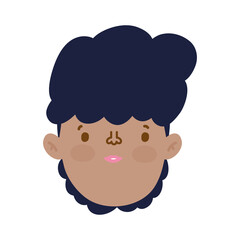 cartoon boy face character isolated design icon