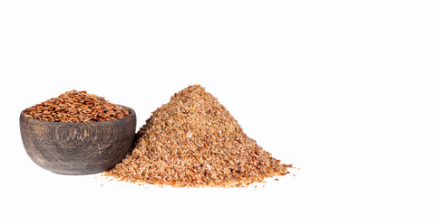 Linum usitatissimum - Whole and crushed flax seeds