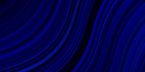 Dark BLUE vector background with bent lines. Bright sample with colorful bent lines, shapes. Pattern for ads, commercials.