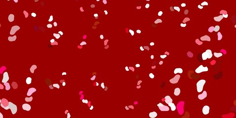Light pink, red vector backdrop with chaotic shapes.