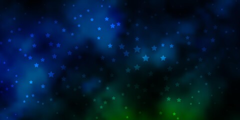 Dark Blue, Green vector pattern with abstract stars. Colorful illustration in abstract style with gradient stars. Pattern for wrapping gifts.