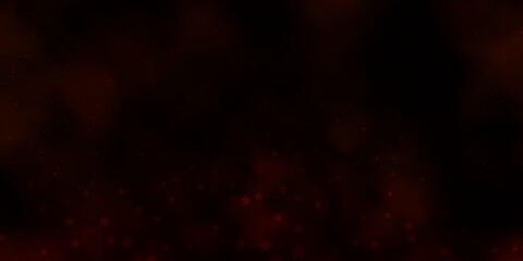 Dark Orange vector pattern with abstract stars. Shining colorful illustration with small and big stars. Best design for your ad, poster, banner.