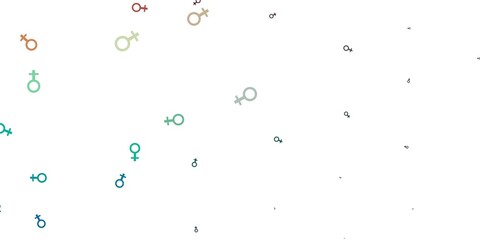 Light Blue, Red vector template with businesswoman signs.