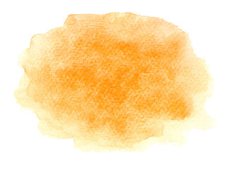 Bright fresh expressive yellow and orange wet watercolor blob, wash technique. Light colors summer fruits juice concept illustration, abstract watercolour stain for decoration, background