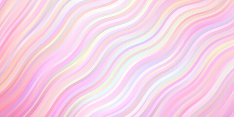 Obraz premium Light Pink, Yellow vector layout with wry lines. Abstract illustration with gradient bows. Pattern for booklets, leaflets.