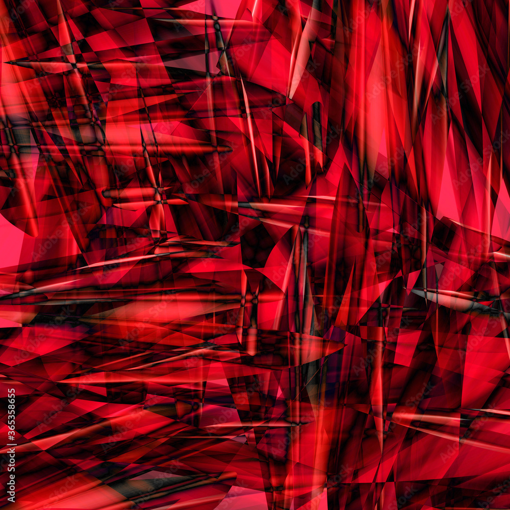 Aufkleber sharp angular modern abstract art in red and black