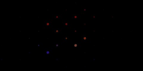 Dark Multicolor vector background with covid-19 symbols.