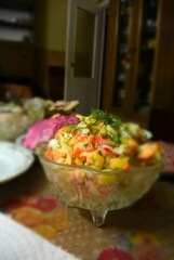 festive table-drinks and delicious food as well as snacks