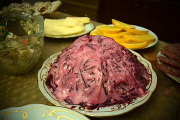 festive table-drinks and delicious food as well as snacks