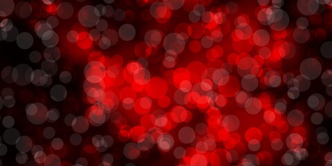 Dark Red vector background with circles. Illustration with set of shining colorful abstract spheres. New template for your brand book.