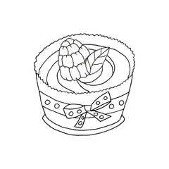 Raspberry cupcake vector illustration