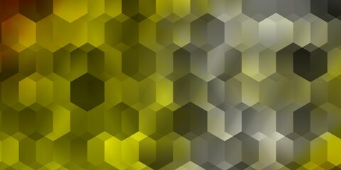 Fototapeta na wymiar Dark Yellow vector layout with hexagonal shapes.