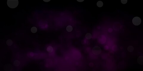 Dark Purple vector backdrop with dots. Illustration with set of shining colorful abstract spheres. Pattern for booklets, leaflets.