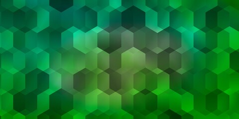 Fototapeta na wymiar Light Green vector backdrop with hexagons.