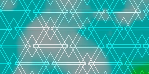 Light Blue, Green vector layout with lines, triangles. Beautiful illustration with triangles in nature style. Template for landing pages.