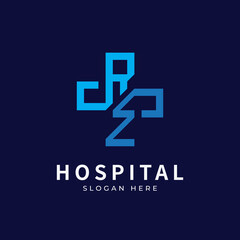 Health logo with initial letter R Z, ZR, R Z logo designs concept. Medical health-care logo designs template.