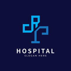 Fototapeta premium Health logo with initial letter RT, TR, R T logo designs concept. Medical health-care logo designs template.