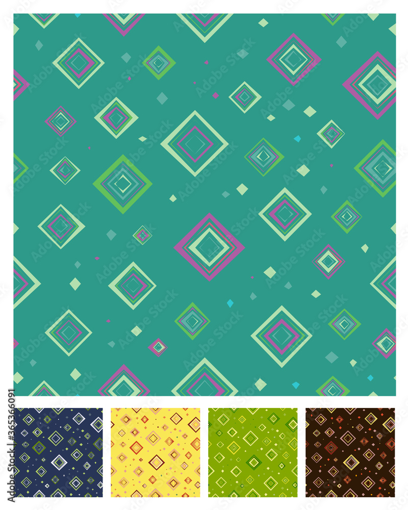 Poster double square line seamless pattern with colour variations. modern geometric, minimalist, suitable f