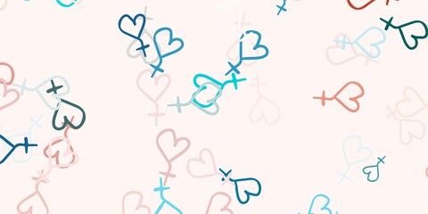 Light Pink, Green vector template with businesswoman signs.