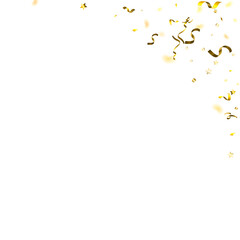 Holiday Serpentine. Gold Foil Streamers Ribbons.