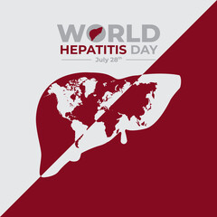 happy world hepatitis day background template use for card vector design, with minimalist and modern concept, cover, backdrop, heart, lung, international