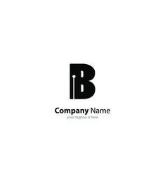 the simple modern logo of letter b with white background