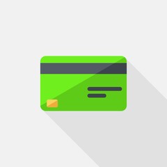 Credit card Green icon vector isolated. Flat style vector illustration.
